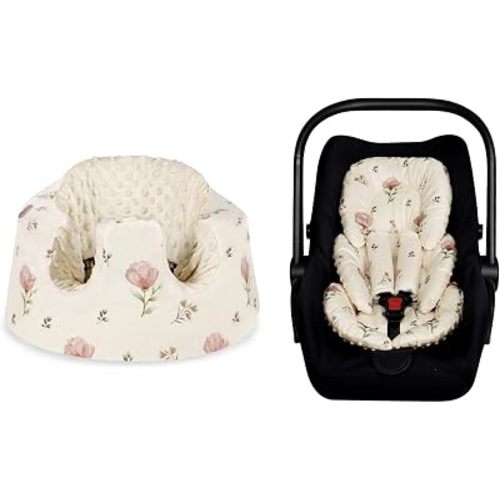 SWESEN Seat Cover Compatible with Bumbo and Nuby Seats, Ultra Soft Minky Bumbo Floor SeatCover, Removable Cover for Baby-Seat, Easy to Install & Remove, Seat Not Included