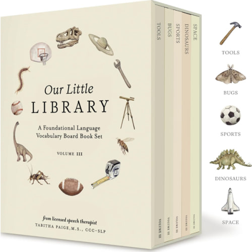 Our Little Library Vol. 3: Dinosaurs, Space, Tools, Bugs, and Sports Board Book Set for Boys & Girls (Tabitha Paige Children's Book Series)