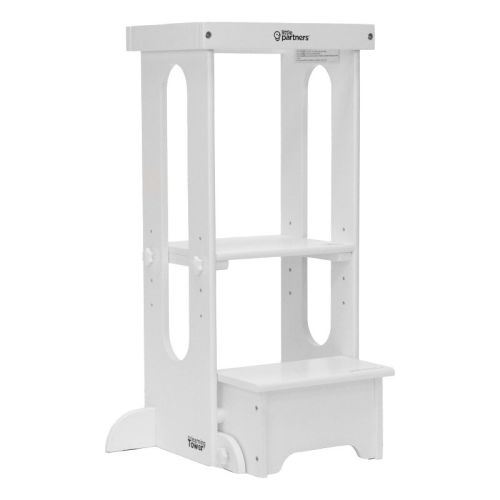 Little Partner Explore N Store Learning Tower, Folding Toddler Tower - Soft White