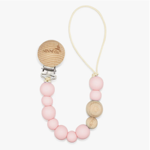 Ninni Co. Rosebud Pink Pacifier Clip