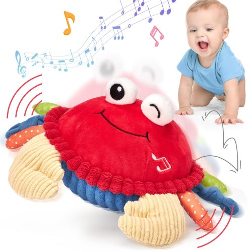 hahaland Baby Toys - Musical Crawling Crab for 12-18 Months - Interactive Sensory Toy for Boys & Girls - Model BT0505