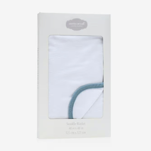 Baby & Newborn Swaddle Blanket | 0-3 Months | Nursery Baby Gift | 48 X 48 Inch | 100% Cotton | Calm Blue with Gift Box