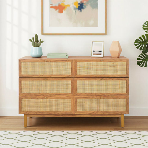 Bay Isle Home™ Andreq 46.93'' W 6-Drawer Double Dresser & Reviews | Wayfair