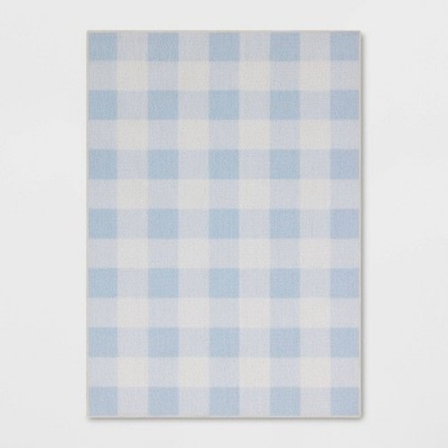 4'x5'6" Gingham Print Accent Rug Blue - Room Essentials™