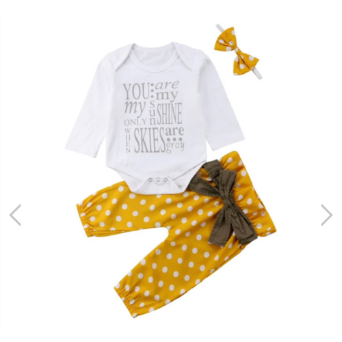 YOU ARE MY SUNSHINE Outfit with Headband - Hazel & Bo
