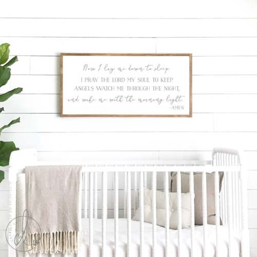Nursery Prayer Sign Now I Lay Me Down to Sleep Sign Nursery Room Decor Nursery Wall Decorations Crib Sign Sign Above Crib - Etsy