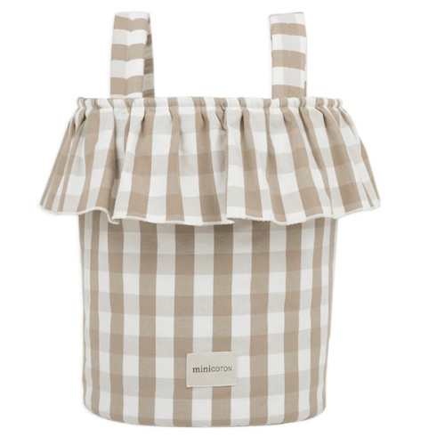 Vichy Basket - Oak + White · Minicoton