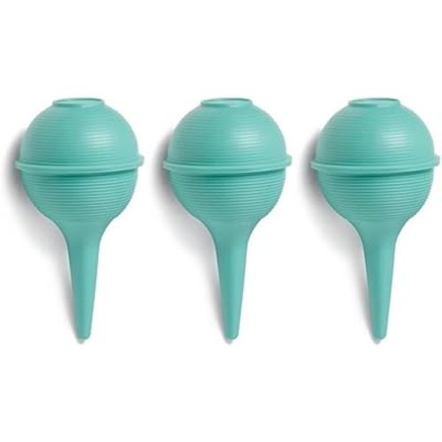 Ribbed Ear wax and Ulcer Bulb Suction Syringes, Green, 1 Oz (Pack of 3)