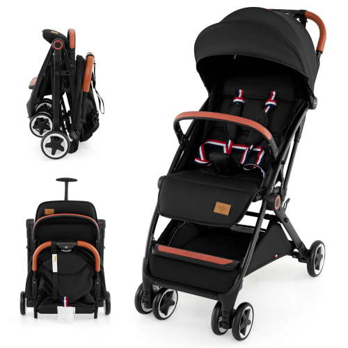 Babyjoy Lightweight Baby Stroller Aluminium Frame with Net for Travel Black