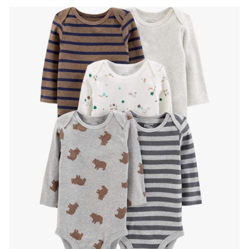 Simple Joys by Carter's Baby-Boys Long-Sleeve Bodysuit Pack of 5Bodysuit