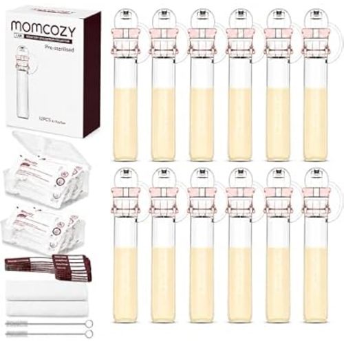 Momcozy Colostrum Collector with Cotton Cloth Wipe Storage Case 5ml-12pcs