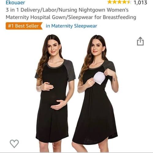 Ekouaer Dresses | Breast Feeding Maternity Night Gown Dress Small | Color: Black/Gray | Size: S | Allkindsoffinds's Closet | Google Shopping