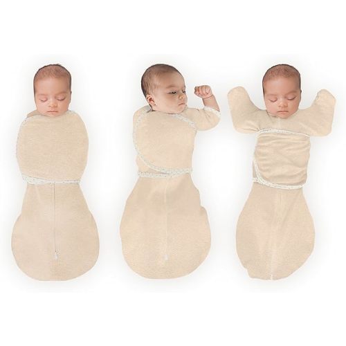 SwaddleDesigns 6-way Omni Swaddle Sack, Arms Up Swaddle for Newborn, Easy Transition Sleep Sack, Small, 0-3 mo, Heathered Oatmeal