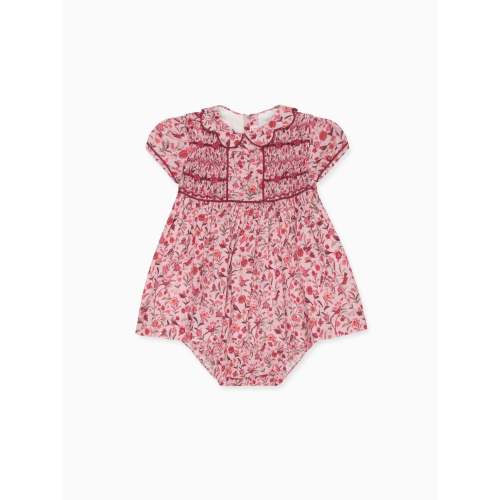 Pink Bird Floral Scarlett Baby Girl Hand-Smocked Set