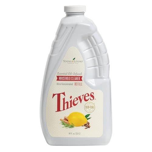 Young Living Thieves Household Cleaner Refill - 64 fl oz - All-Surface Home Cleaner - Plant-Based - Pet-Safe Formula - Water and Essential Oil Infused