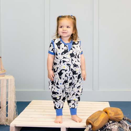 Larkspur Baby | Sleep Sack Walker in Dancing Orcas