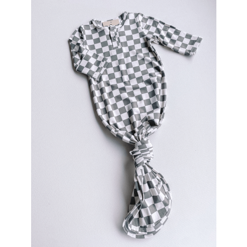 green check bamboo knot gown