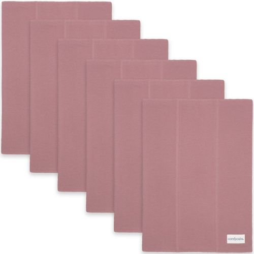 Burp Cloths 100% Cotton Washcloths for Boys and Girls by Comfy Cubs - Mauve, Pack of 6