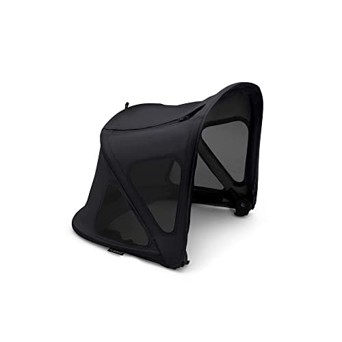 Bugaboo Breezy Sun Canopy, Extendable for Extra Coverage and Optimal Sun Protection, Water Repellent, Compatible with Fox/Cameleon 3/Lynx Strollers (Midnight Black)