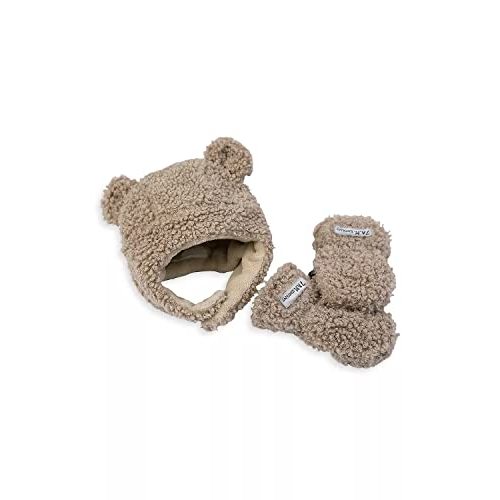 7AM Enfant Cub Set Teddy - Soft and Fluffy Plush Lining Like Bear Cubs, Machine Washable | Warm Coziest Hat & Mittens Set