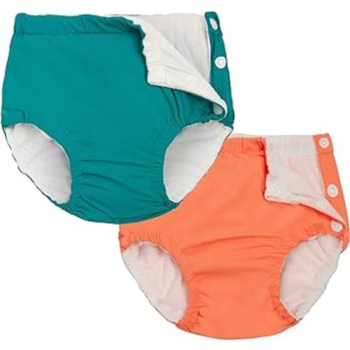 Joyo roy 2 Pcs Reusable Swim Diapers Snaps Unisex Baby Swim Diaper 3-6 Months Waterproof Newborn Infant Swimming Diapers Small Washable Baby Boy and Girl Water Diaper for Swimming Lesson