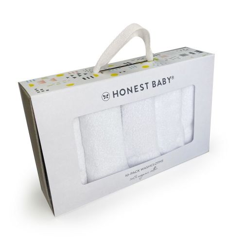 10-Pack EVERYDAY EASY Organic Cotton Washcloths Gift Set Bright White