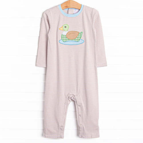 In the Pond Applique Romper, Tan – Stitchy Fish