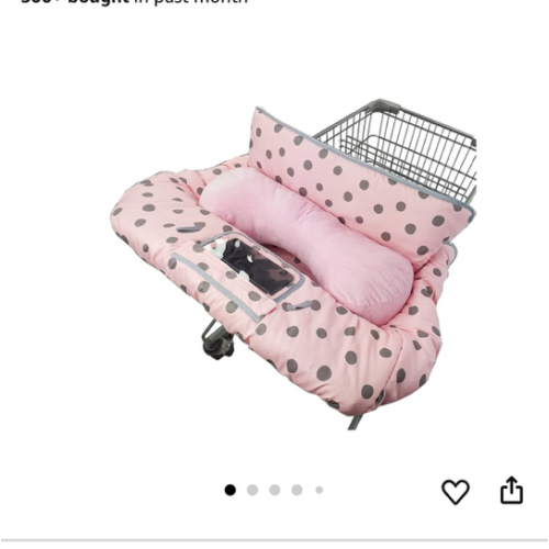 Shopping Cart Cover for Baby/Toddler with Supportive seat positioner, Cozy High Chair Cover, Pink