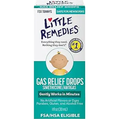 Little Remedies Newborn Gas Relief Drops, Relieves Discomfort From Gas, Baby Medicine with No Artificial Flavors or Dyes, Natural Berry Flavor, 1 Fl Oz