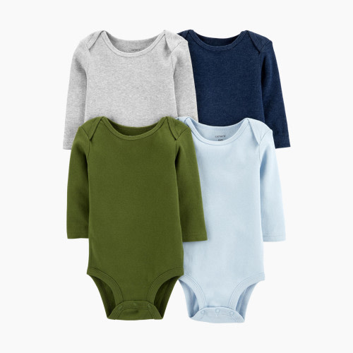 Carter's Long Sleeve Bodysuit (4 Pack) - Assorted Solids, 6M
