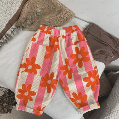Baby Toddler Striped Flowers Pants