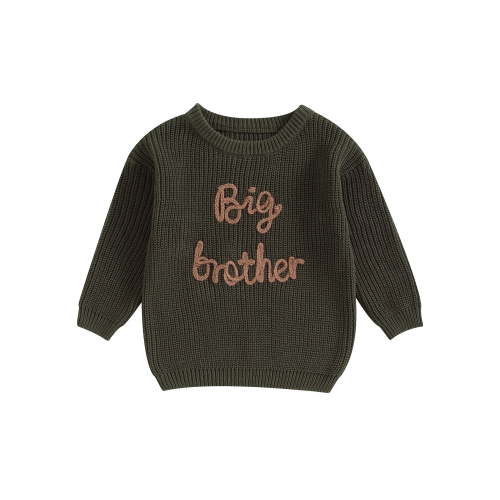 Toddler Baby Boy Sweater Big Brother Little Brother Matching Outfit Letter Long Sleeve Knit Jumper Fall Winter Clothes