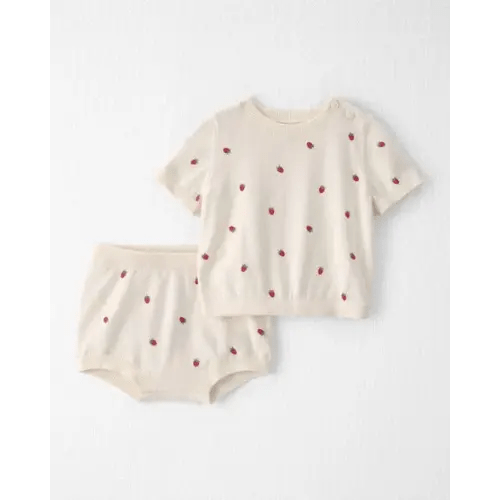 Baby Girl 2-Piece Organic Cotton Sweater Set in Berry Print - Little Planet | Carter's