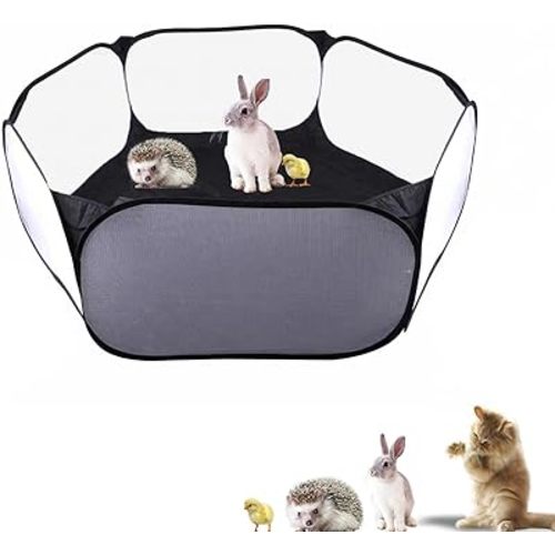 Small Animals Playpen, Portable Pop-up Open Interactive Pet Tent, Indoor Outdoor Fence for Rabbits, Guinea Pig, Hamster, Chinchillas, Kittens, Puppies