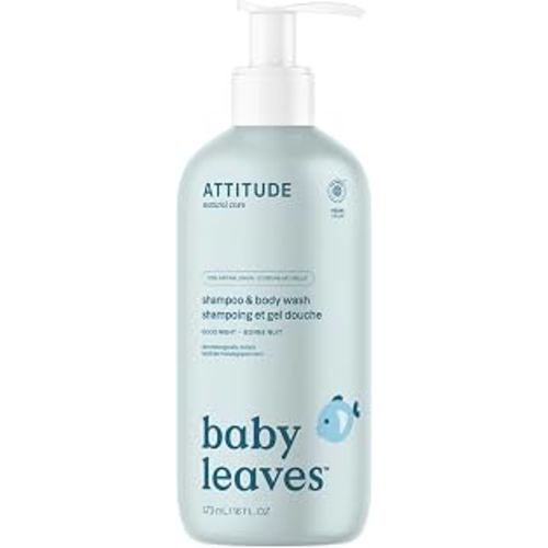 ATTITUDE 2-in-1 Shampoo and Body Wash for Baby, EWG Verified, Dermatologically Tested, Vegan, Good Night, 16 Fl Oz