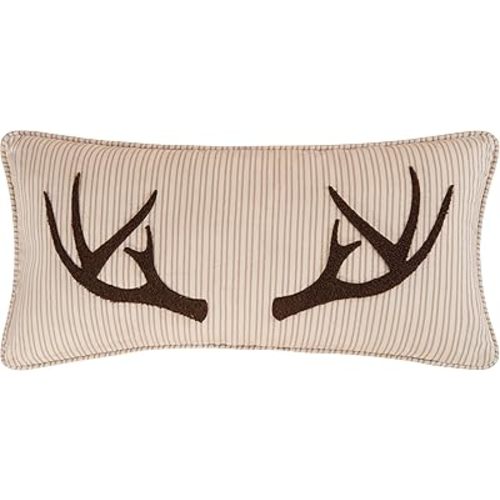 C&F Home Sleepy Forest Deer Antler Lumbar Cotton Blend Handcrafted Tufted Accent Pillow 12" x 24" Fall Autumn Harvest Thanksgiving Home Living Room Couch Chair Sofa Bed Bedroom Decor Decoration 12" x