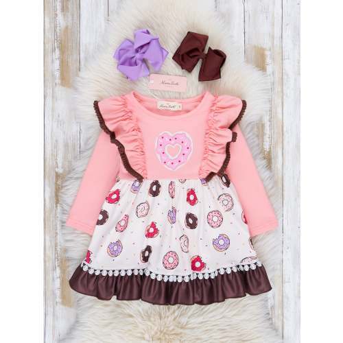 Donut Hearts Ruffle Dress