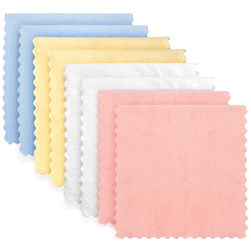 HOMEXCEL Burp Cloths Baby Washcloths 8 Pack-Extra Absorbent Soft Coral Fleece Burping Cloth for Newborn Girl Boy-20 x 10 Inch Large Baby Wash Cloths Gentle on Sensitive Skin