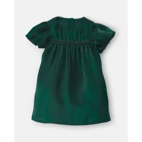 Baby Girl Poplin Short-Sleeve Dress - Green | Carter's