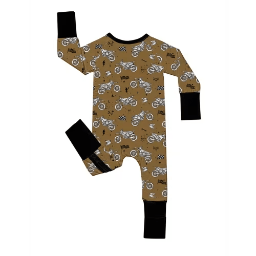 baby comfortable jaysuit, bamboo fiber -covered jaysuit, brown printed cool motorcycle design gifts for boys and girls baby clothes baby pajamas comfortable bamboo breathable home and outdoor activities | Shop On Temu And Start Saving | Temu