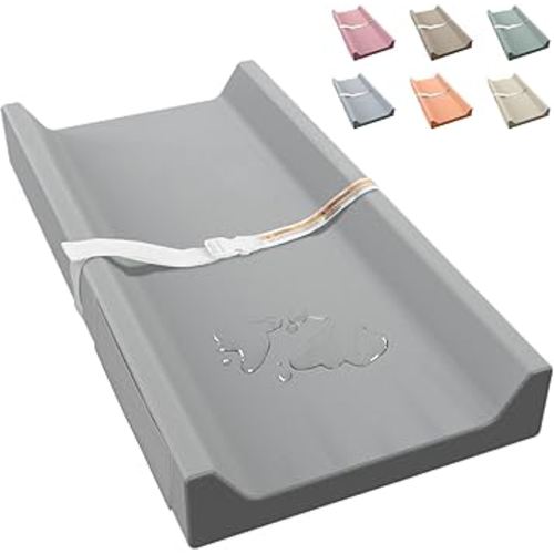 Vegan Leather Baby Changing Pad, Waterproof & Wipeable Soft Diaper Changing Mat 32" x 16.6" Comfortable Infant Changing Station for Dresser & Table