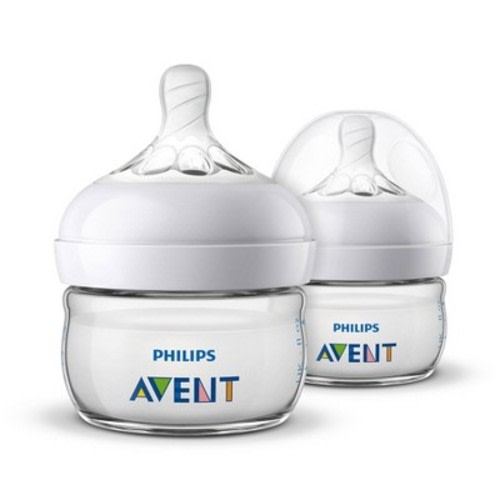 Philips Avent Natural Baby Bottles with First Flow Nipples - 2oz/2pk