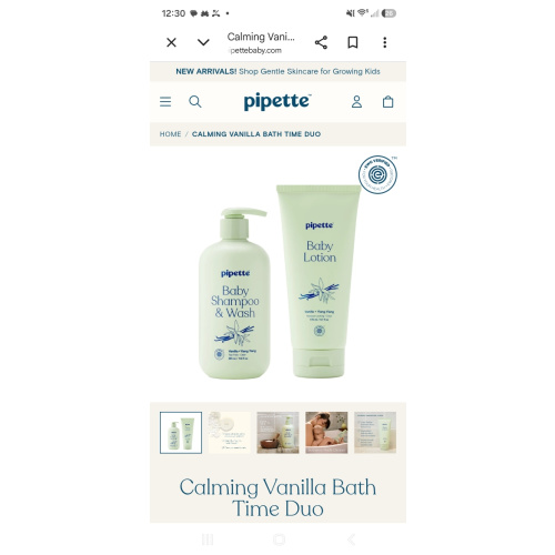 Pipette Calming Vanilla Bath Time Duo