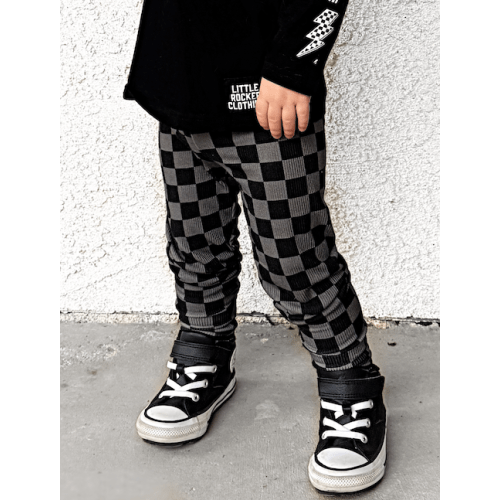 Checker Patterned Leggings for Kids | Little Rocker Clothing