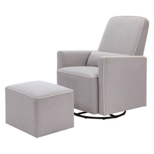 DaVinci Olive Glider and Ottoman - Gray/Cream