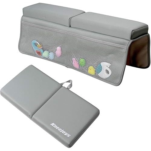 Bath Kneeler and Elbow Rest Pad Bath Kneeler Baby Bath Mat Kneeling Pad Bath Toy Organizer for Tub Kneeling Pad for Bathing Baby Memory Foam
