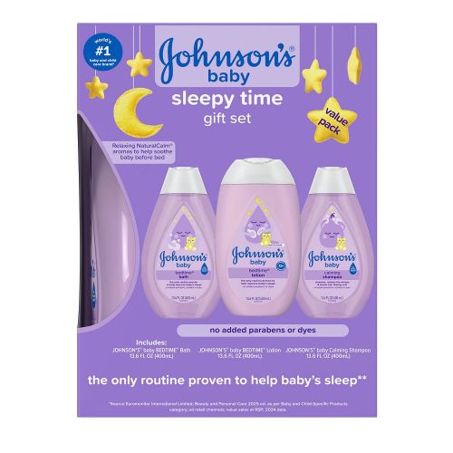 Johnson & Johnson 3-Piece Sleepy Time Relaxing Baby Bedtime Gift Set