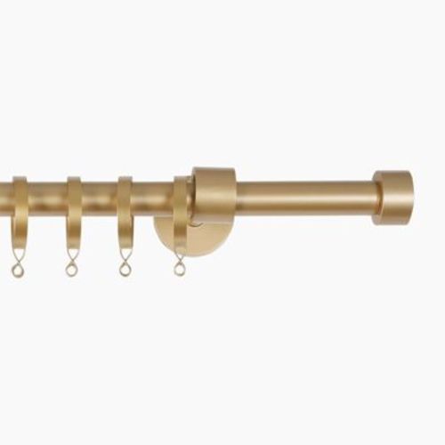 TWOPAGE Lucas Adjustable Gold Curtain Rod for 32-76 Windows, Heavy-duty carbon steel curtain rod with curtain rings