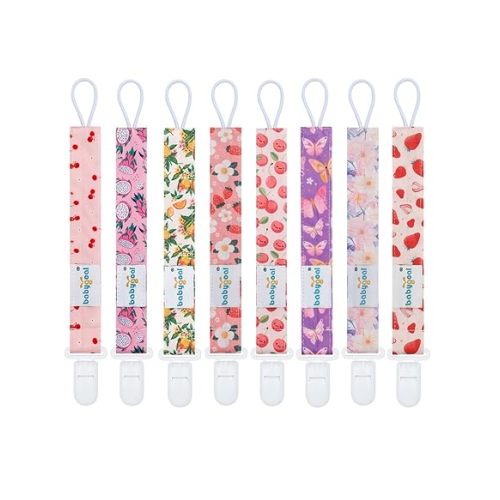 babygoal Neutral Pacifier Clips, 6 Pack Binky Paci Holder Leashes Fits for Most Pacifiers and Binkies