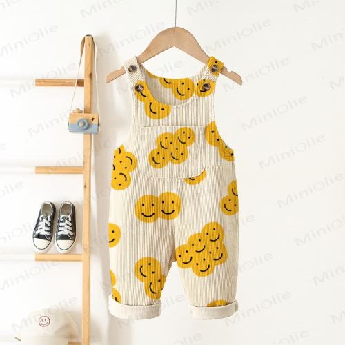 Baby Toddler Smiley Apricot Overalls